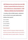 ASCP PHLEBOTOMY EXAM 2026 &ndash; COMPLETE TEST BANK WITH 200&plus; REAL QUESTIONS & CORRECT DETAILED ANSWERS &lpar;VERIFIED&comma; GRADED A&plus;&rpar;&NewLine;&NewLine;