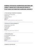 FORENSIC PSYCHOLOGY EXAMINATION QUESTIONS AND &NewLine;CORRECT ANSWER WITH EXPLANATION GRADED A&plus; &NewLine;STUDY GUIDE
