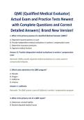 QME &lpar;Qualified Medical Evaluator&rpar; Actual Exam and Practice Tests Newest with Complete Questions and Correct Detailed Answers&vert; Brand New Version&excl;