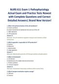 NURS 611 Exam 1 Pathophysiology Actual Exam and Practice Tests Newest with Complete Questions and Correct Detailed Answers&vert; Brand New Version&excl;&NewLine;