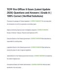 TCFP Fire Officer II Exam &lpar;Latest Update &NewLine;2026&rpar; Questions and Answers &vert; Grade A &vert; &NewLine;100&percnt; Correct &lpar;Verified Solutions&rpar;