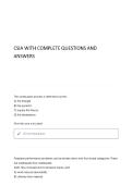 CSIA WITH QUESTIONS AND ANSWERS WITH 100&percnt; VERIFIED SOLUTION A&plus; CORRECT ANSWERS