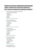 FORENSIC PSYCHOLOGY EXAMINATION QUESTIONS AND &NewLine;CORRECT ANSWER WITH EXPLANTION GRRADED A&plus; &NewLine;STUDY GUIDE