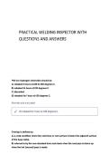 PRACTICAL WELDING INSPECTOR WITH QUESTIONS AND ANSWERS WITH 100&percnt; VERIFIED SOLUTION A&plus; CORRECT ANSWERS