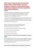 MCA 1 Exam 1 Samuel Merritt University Study Guide &vert; Inflammation&comma; Immune Response&comma; Infection&comma; Fluid & Electrolytes&comma; Diabetes & Delegation Practice Questions with Verified Solutions