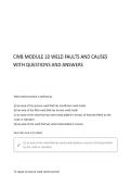 CWB MODULE 10 WELD FAULTS WITH QUESTIONS AND ANSWERS WITH 100&percnt; VERIFIED SOLUTION GRADE A&plus; CORRECT ANSWERS