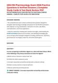 HESI RN Pharmacology Exam 2026 Practice Questions & Verified Answers &vert; Complete Study Guide & Test Bank Review PDF