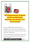 ATI Comprehensive Predictor Exit Exam 2026 &vert; 1&comma;000&plus; NGN Practice Questions & Verified Answers &vert; Leadership&comma; Med-Surg&comma; Pharmacology&comma; Pediatrics&comma; Maternity & Mental Health &vert; ATI RN Exit Exam Review