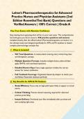 Lehne&rsquo;s Pharmacotherapeutics for Advanced Practice Nurses and Physician Assistants &lpar;2nd Edition Rosenthal Test Bank&rpar; Questions and Verified Answers &vert; 100&percnt; Correct &vert; Grade A &NewLine;&NewLine;