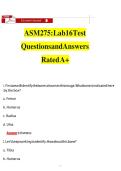 ASM 275&colon; Lab 16 Test Questions and Answers Rated A&plus;&NewLine;