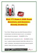BIOD 171 Exam 6 &lpar;35&plus; Questions&rpar; Virology&comma; Viral Replication&comma; HIV&comma; Influenza&comma; Polio & Viral Diseases &vert; Complete Exam Questions and Verified Answers 2026