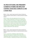 VA DPOR TATTOOING AND PERMANENT&NewLine;COSMETICS HYGIENE AND INFECTION&NewLine;CONTROL EXAM 2026 COMPLETE Q AND&NewLine;A STUDY PACK