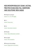 N212 PATHOPHYSIOLOGY EXAM 1 ACTUAL&NewLine;PRACTICE EXAM 2026 FULL QUESTIONS&NewLine;AND SOLUTIONS VIEW AHEAD&NewLine;