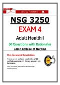 NSG 3250 &lpar;Exams 1 &ndash; 4&rpar; &ndash; Galen Complete Package Bundle