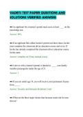 VADETS TEST PAPER QUESTIONS AND&NewLine;SOLUTIONS VERIFIED ANSWERS