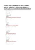 GENERAL BIOLOGY EXAMINATION QUESTIONS AND &NewLine;CORRECT ANSWER WITH EXPLANATION GRADED A&plus; &NewLine;STUDY GUIDE
