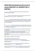 OSHA 30 Exam Questions with correct Answers 2026&sol;2027 &lpar; A&plus; GRADED 100&percnt; VERIFIED&rpar;&period;