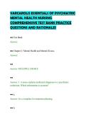 VARCAROLIS ESSENTIALS OF PSYCHIATRIC&NewLine;MENTAL HEALTH NURSING&NewLine;COMPREHENSIVE TEST BANK PRACTICE&NewLine;QUESTIONS AND RATIONALES