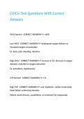CVICU Test Questions With Correct Answers