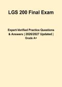 LGS 200 Final Exam Study Guide and Practice Questions PDF