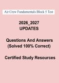 Air Crew Fundamentals Block 5 Test Study Guide PDF &vert; Aviation Crew Training Review & Practice Questions &lpar;2026&ndash;2027&rpar;