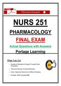 NURS 251 Final Exam &ndash; Pharmacology &ndash; &lpar;2026&rpar; Actual Questions & Answers &lpar;Portage&rpar; 100&percnt; Guarantee Pass
