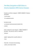 The Wise Owl guide to DSST Ethics in America Questions With Correct Answers&period;