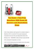 Tax Exam 1 Test Prep 2026 &vert; 120&plus; Questions & Answers &vert; Gross Income&comma; Deductions&comma; Filing Status&comma; Home Office&comma; Schedule C & Federal Income Taxation