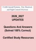 CL604 Aircraft Systems Study Guide PDF &vert; Fire Protection&comma; Electrical Systems & Flight Controls Overview &lpar;2026&ndash;2027&rpar;