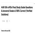 NUR 504 APEA Final Study Guide Questions & Answers&vert; Grade A&vert; 100&percnt; Correct &lpar;Verified Solutions&rpar; 