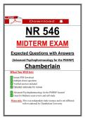 NR 546 Midterm Exam &ndash; Advanced Psychopharmacology &ndash; &lpar;2026&rpar; Actual Questions & Answers &lpar;Chamberlain&rpar; 100&percnt; Guarantee Pass