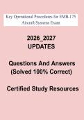 EMB-175 Aircraft Systems Exam Study Guide PDF &vert; Key Operational Procedures & Systems Review &lpar;2026&ndash;2027&rpar;