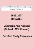 SkyWest ERJ 175 Limitations Study Guide PDF &vert; Engineering Terms&comma; Definitions & Aircraft Systems Review &lpar;2026&ndash;2027&rpar;