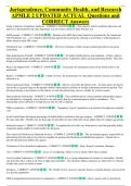 Jurisprudence&comma; Community Health&comma; and Research &NewLine;APMLE 2 UPDATED ACTUAL  Questions and &NewLine;CORRECT Answers