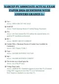 NABCEP PV ASSOCIATE ACTUAL EXAM&NewLine;PAPER 2026 QUESTIONS WITH&NewLine;ANSWERS GRADED A&plus;&NewLine;