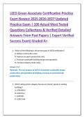 LEED Green Associate Certification Practice &NewLine;Exam Newest 2025-2026-2027 Updated &NewLine;Practice Exam &vert; 100 Actual Most Tested &NewLine;Questions Collections & Verified Detailed &NewLine;Answers From Past Papers &vert; Expert Verified &NewLine;Success Exam&rpar; Graded A&plus; 
