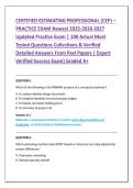 CERTIFIED ESTIMATING PROFESSIONAL &lpar;CEP&rpar; &ndash; &NewLine;PRACTICE EXAM Newest 2025-2026-2027 &NewLine;Updated Practice Exam &vert; 100 Actual Most &NewLine;Tested Questions Collections & Verified &NewLine;Detailed Answers From Past Papers &vert; Expert &NewLine;Verified Success Exam&rpar; Graded A&plus;