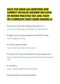 NACC PSW EXAM 200 QUESTIONS AND&NewLine;CORRECT DETAILED ANSWERS INCLUSIVE&NewLine;OF REVIEW PRACTICE TEST AND STUDY&NewLine;SETS COMPLETE STUDY GUIDE GRADED A&plus;