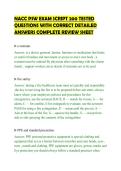 NACC PSW EXAM SCRIPT 200 TESTED&NewLine;QUESTIONS WITH CORRECT DETAILED&NewLine;ANSWERS COMPLETE REVIEW SHEET&NewLine;