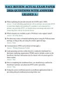 NACC REVIEW ACTUAL EXAM PAPER&NewLine;2026 QUESTIONS WITH ANSWERS&NewLine;GRADED A&plus;