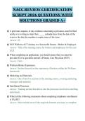 NACC REVIEW ACTUAL EXAM PAPER&NewLine;2026 QUESTIONS WITH ANSWERS&NewLine;GRADED A&plus;