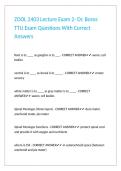 ZOOL 2403 Lecture Exam 2- Dr&period; Boros TTU Exam Questions With Correct Answers 