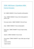 ZOOL 2403 Exam 1 Questions With Correct Answers