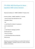 TTU ZOOL 2403 Final Exam Dr&period; Boros Questions With Correct Answers 