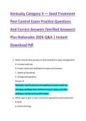 Kentucky Category 4 &mdash; Seed Treatment &NewLine;Pest Control Exam Practice Questions &NewLine;And Correct Answers &lpar;Verified Answers&rpar; &NewLine;Plus Rationales 2026 Q&A &vert; Instant &NewLine;Download Pdf