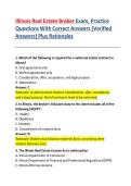 Illinois Real Estate Broker Exam &ndash; 100 Practice Questions with Answers and Rationales