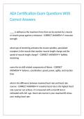 AEA Certification Exam Questions With Correct Answers 