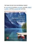 Test bank for ISE Focus on Personal Finance&NewLine;by Jack Kapoor &lpar;Author&rpar;&comma; Les Dlabay &lpar;Author&rpar;&comma; Robert Hughes J&period; &lpar;Author&rpar;&comma; Melissa Hart &lpar;Author&rpar;  all pages fully covered with test questions and answers guide A&plus;