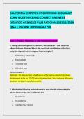 CALIFORNIA CERTIFIED ENGINEERING GEOLOGIST &NewLine;EXAM QUESTIONS AND CORRECT ANSWERS &NewLine;&lpar;VERIFIED ANSWERS&rpar; PLUS RATIONALES 2025&sol;2026 &NewLine;Q&A &vert; INSTANT DOWNLOAD PDF