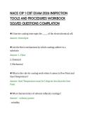 NACE CIP 1 CBT EXAM 2026 INSPECTION&NewLine;TOOLS AND PROCEDURES WORKBOOK&NewLine;SOLVED QUESTIONS COMPILATION